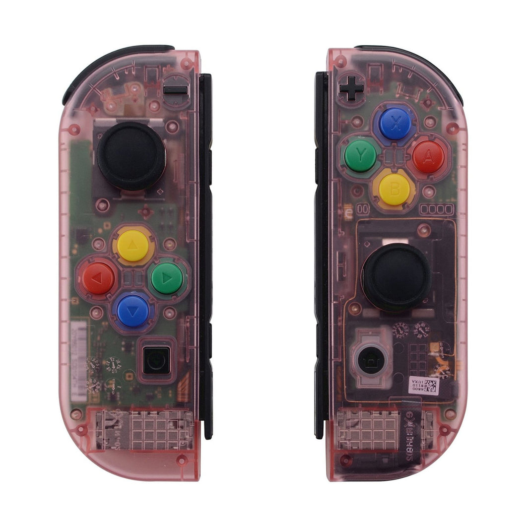 Clear Cherry Pink Shells With Middle Tray For NS Switch Joycon & OLED Joycon-CM507WS - Extremerate Wholesale