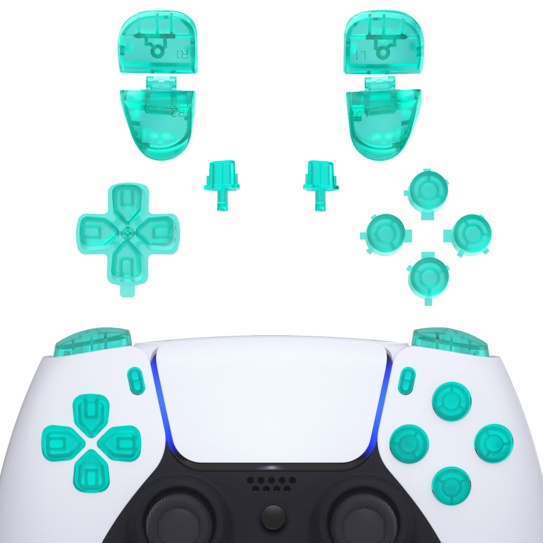 Clear Emerald Green 11in1 Button Kits Compatible With PS5 Controller BDM-030/040/050 - JPF3026G3WS