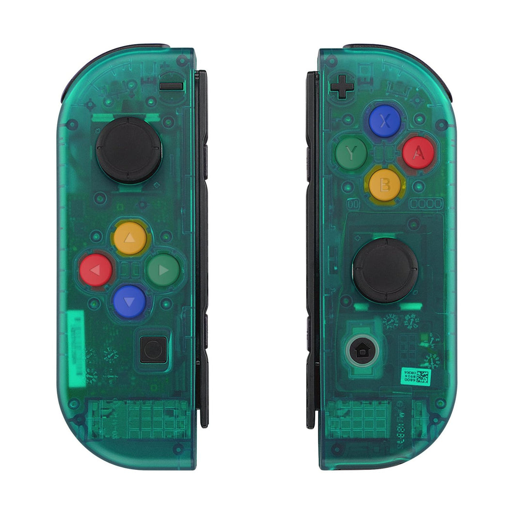 Clear Emerald Green Shells With Middle Tray For NS Switch Joycon & OLED Joycon-CM508WS - Extremerate Wholesale