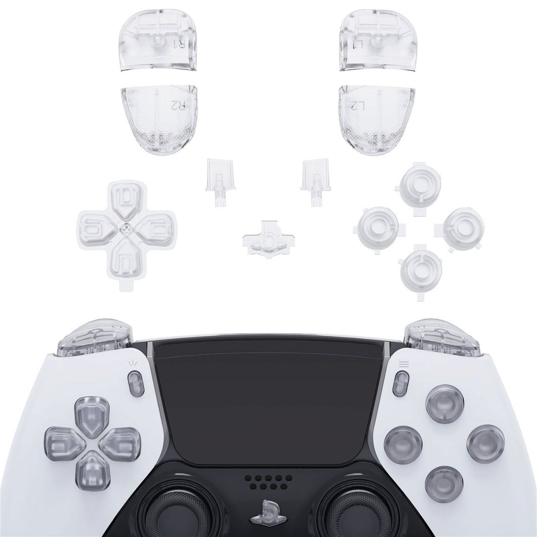Clear Full Set Button Kits Compatible With PS5 Edge Controller -JXTEGM002WS - Extremerate Wholesale