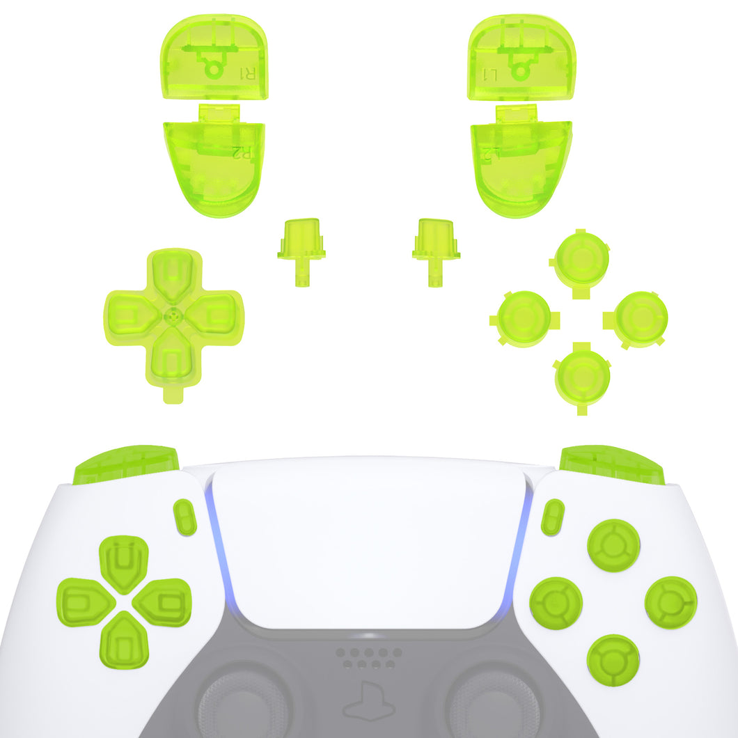Clear Lime Green 11in1 Button Kits Compatible With PS5 Controller BDM-030/040/050 - JPF3027G3WS