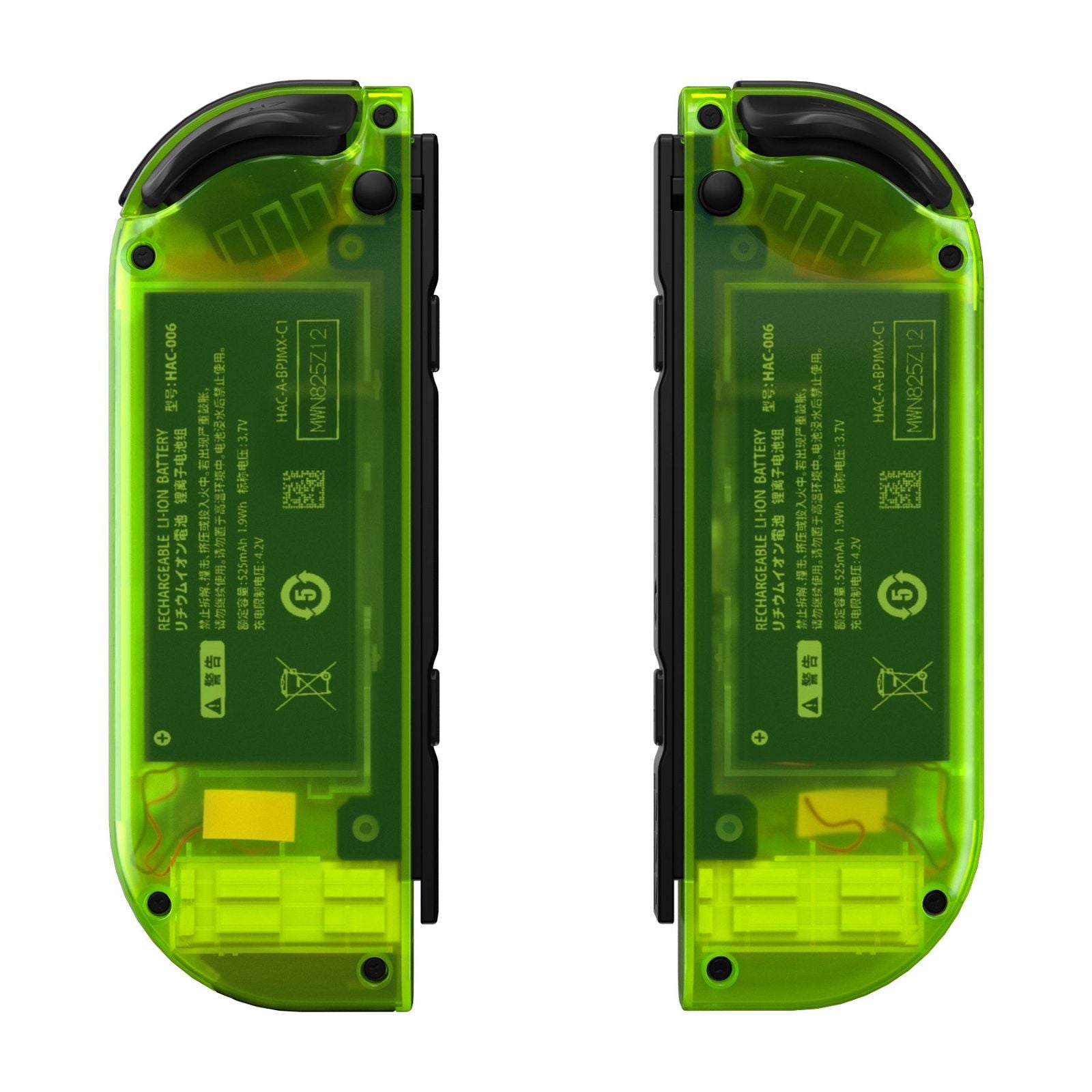 Clear Lime Green Shells With Middle Tray For NS Switch