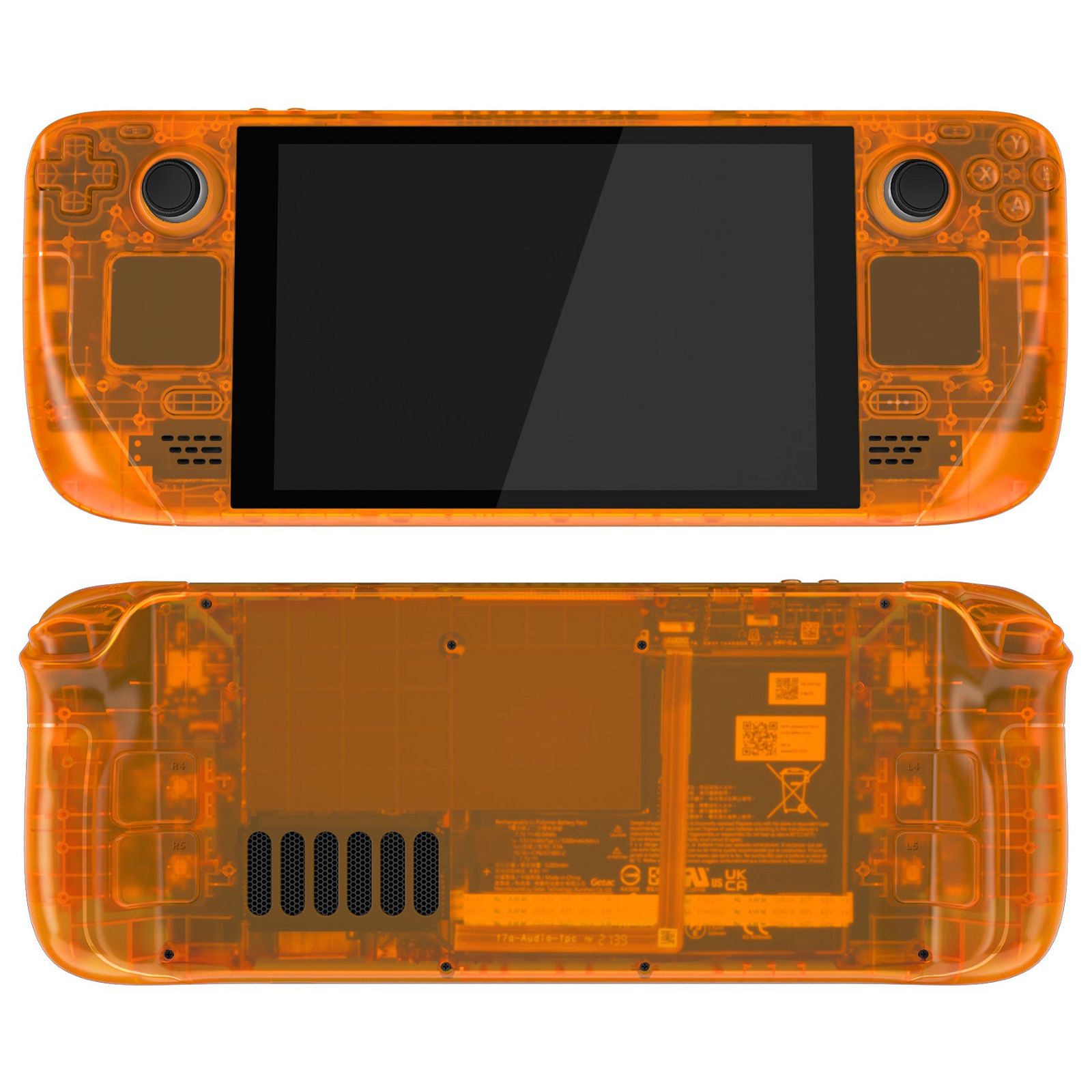 Clear Orange Full Set Shell For Steam Deck LCD Console - QESDM007WS