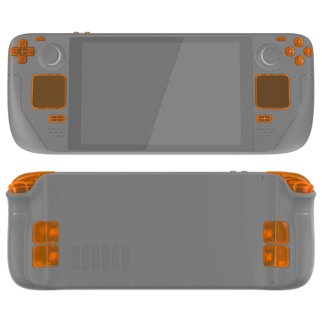 Clear Orange Replacement Full Set Buttons for Steam Deck LCD Console - JESDM007WS - Extremerate Wholesale