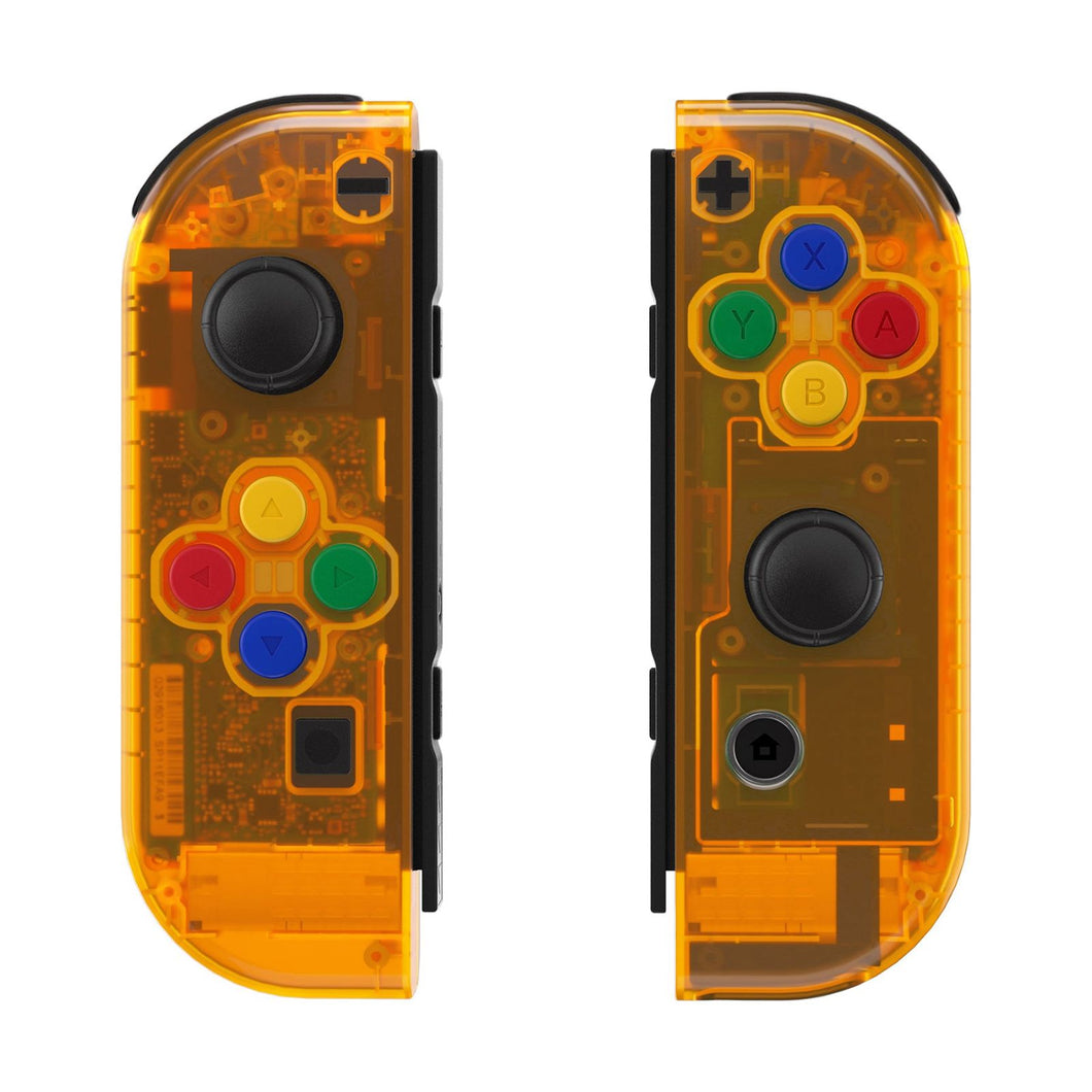 Clear Orange Shells With Middle Tray For NS Switch Joycon & OLED Joycon-CM515WS - Extremerate Wholesale
