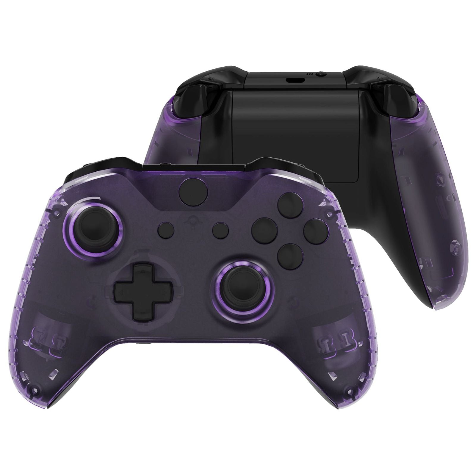 Clear Purple Front Shell With Side Rails Panel For Xbox One S