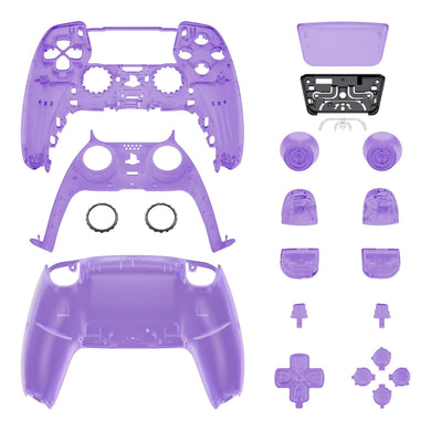 Clear Purple Full Set Shell Kits For PS5 Controller BDM-030 & BDM-040 - QPFM5005G3WS - Extremerate Wholesale