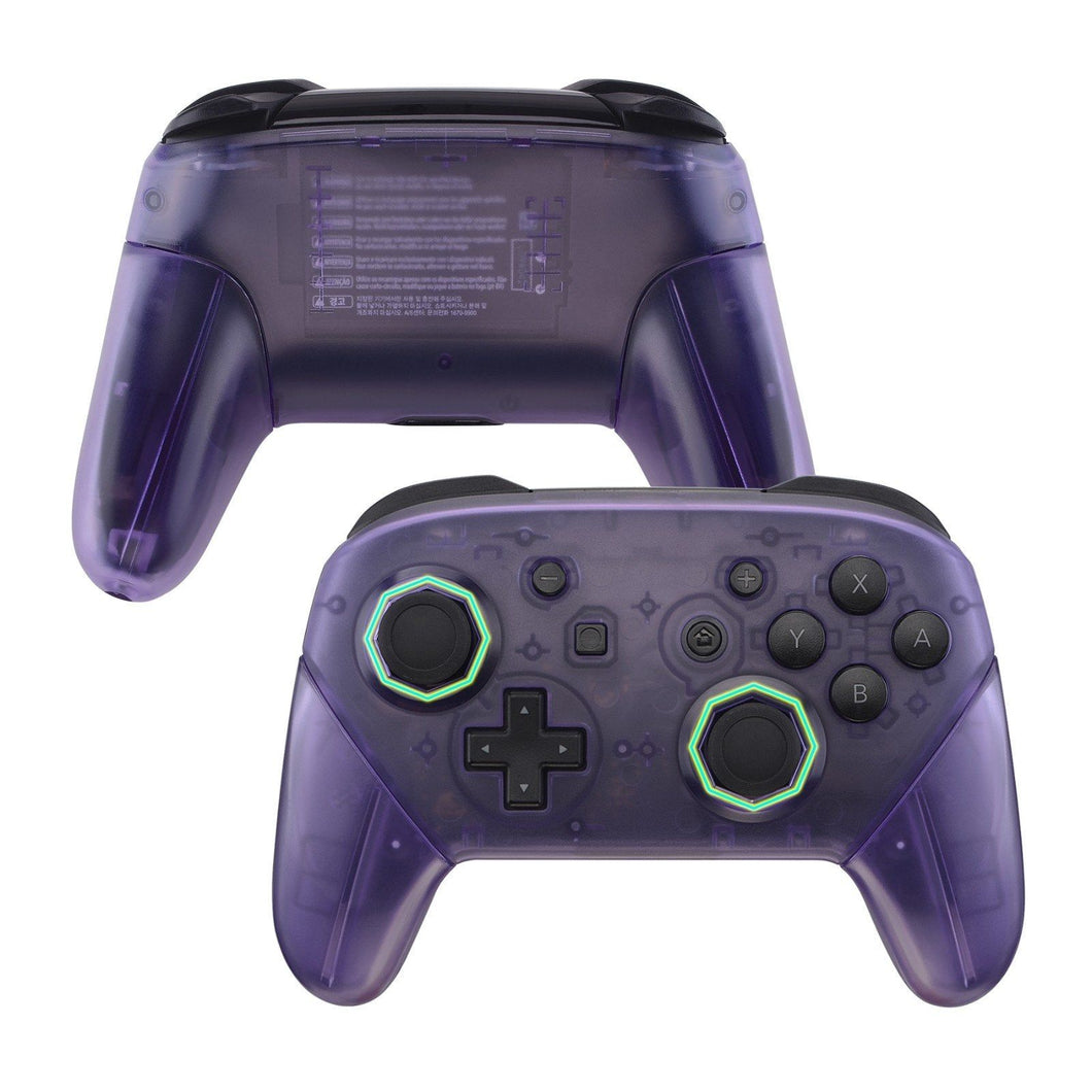 Clear Purple Octagonal Gated Sticks Full Shells And Handle Grips For NS Pro Controller-FRE605WS - Extremerate Wholesale