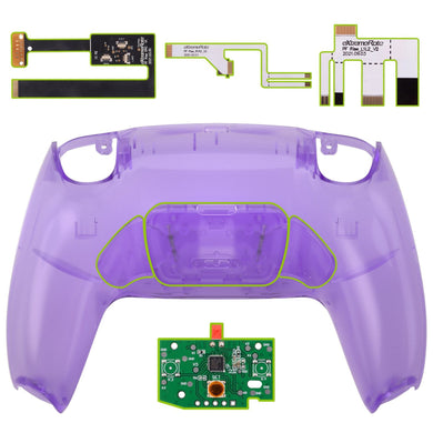 Clear Purple Rise 2.0 Remap Kit With Upgrade Board + Redesigned Back Shell + Back Buttons Compatible With PS5 Controller BDM-010 & BDM-020 - XPFM5002G2 - Extremerate Wholesale