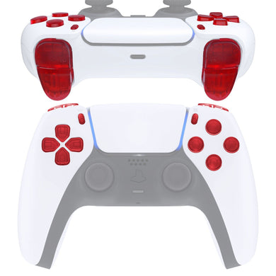Clear Red 11in1 Button Kits Compatible With PS5 Controller BDM-010 & BDM-020 - JPF3002G2WS - Extremerate Wholesale