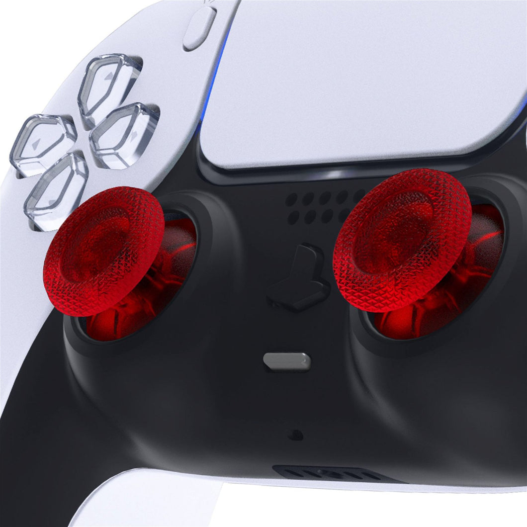 Clear Red Analog Thumbsticks Compatible With PS5 Controller-JPF622WS - Extremerate Wholesale