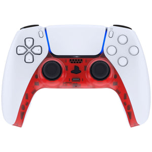 Clear Red Decorative Trim Shell With Accent Rings Compatible With PS5 Controller-GPFM5002WS - Extremerate Wholesale