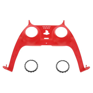 Clear Red Decorative Trim Shell With Accent Rings Compatible With PS5 Controller-GPFM5002WS - Extremerate Wholesale