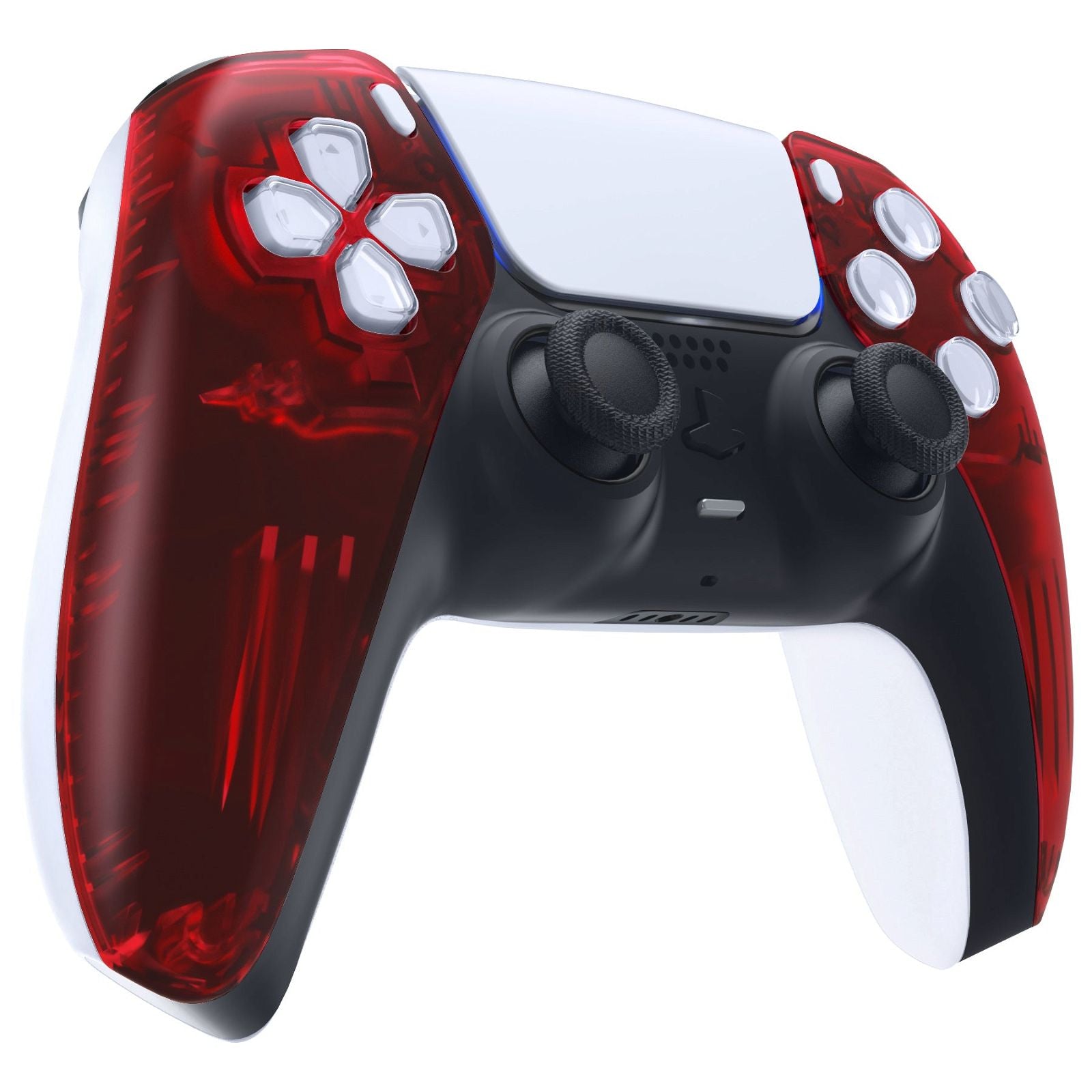 Clear Red Front Shell Compatible With PS5 Controller-MPFM5002WS
