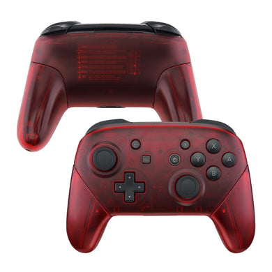Clear Red Full Shells And Handle Grips For NS Pro Controller-FRM502WS - Extremerate Wholesale