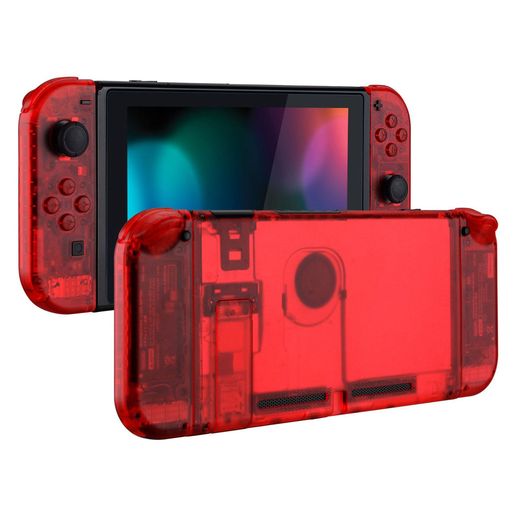 Clear Red Full Shells For NS Joycon-Without Any Buttons Included-QM502WS - Extremerate Wholesale