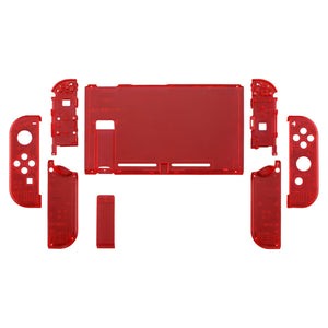 Clear Red Full Shells For NS Joycon-Without Any Buttons Included-QM502WS - Extremerate Wholesale