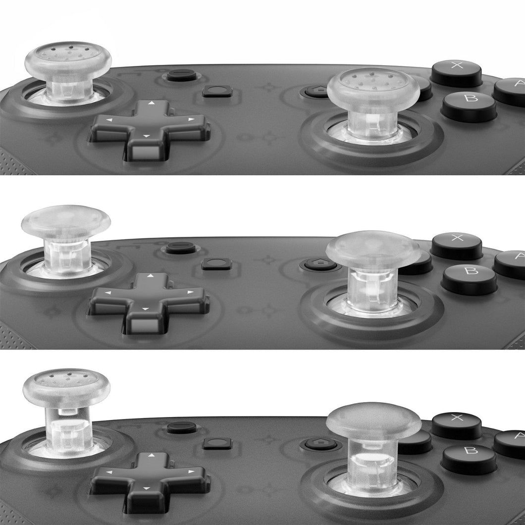Clear ThumbsGear Interchangeable Ergonomic Thumbsticks for NS Pro Controller with 3 Height Domed and Concave Grips Adjustable Joystick-KRM523WS - Extremerate Wholesale