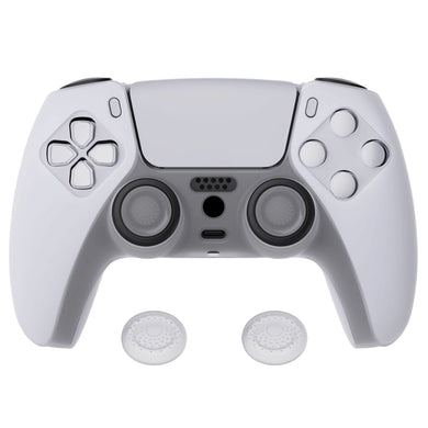 Clear White Pure Series Anti-slip Silicone Cover Skin With White Thumb Grip Caps For PS5 Controller-KOPF016 - Extremerate Wholesale