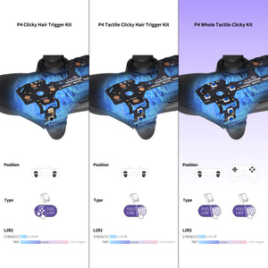 Whole Tactile Clicky Kit Compatible With PS4 CUH-ZCT2 Controller Shoulder Face Dpad Buttons, Custom Flashshot Button Stop Flex Cable Compatible With PS4 Controller JDM-040/050/055-P4MD003 - Extremerate Wholesale