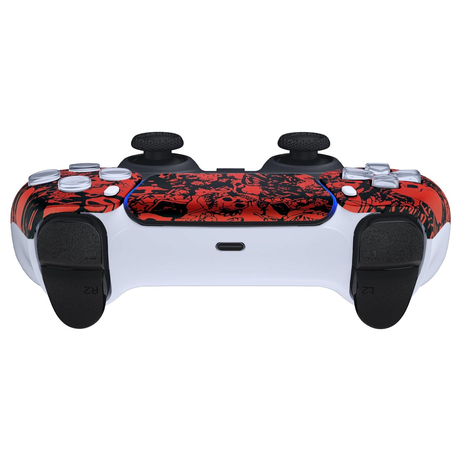 Crazy Red Skull Front Shell With Touchpad Compatible With PS5 Controller  BDM-010/020/030/040/050 - ZPFS2002G3WS