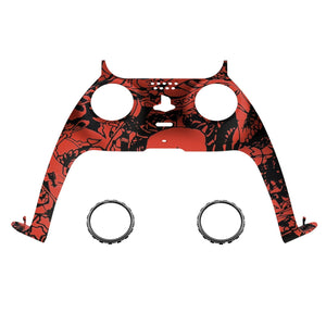 Crazy Red Skull Shells Decorative Trim Shell With Accent Rings Compatible With PS5 Controller-GPFS2006WS - Extremerate Wholesale