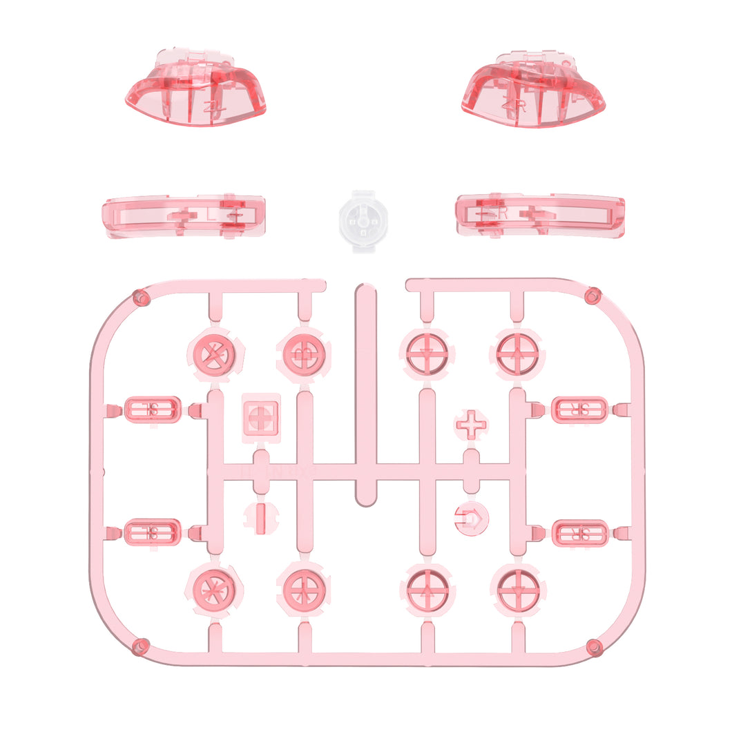 Crystal Cherry Pink 21in1 Button Kits For NS Switch Joycon & OLED Joycon - AJ247WS