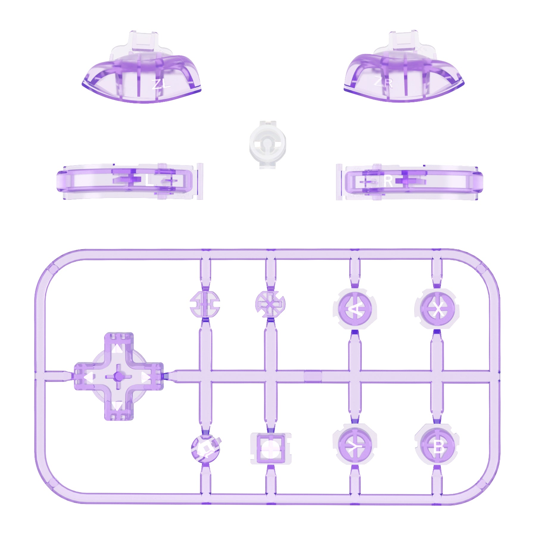 Crystal Clear Atomic Purple 14in1 Button Kits For NS Lite-HL538WS