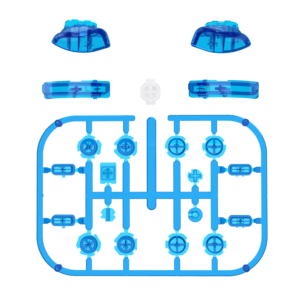 Crystal Clear Blue 21in1 Button Kits For NS Switch Joycon & OLED Joycon - AJ244WS