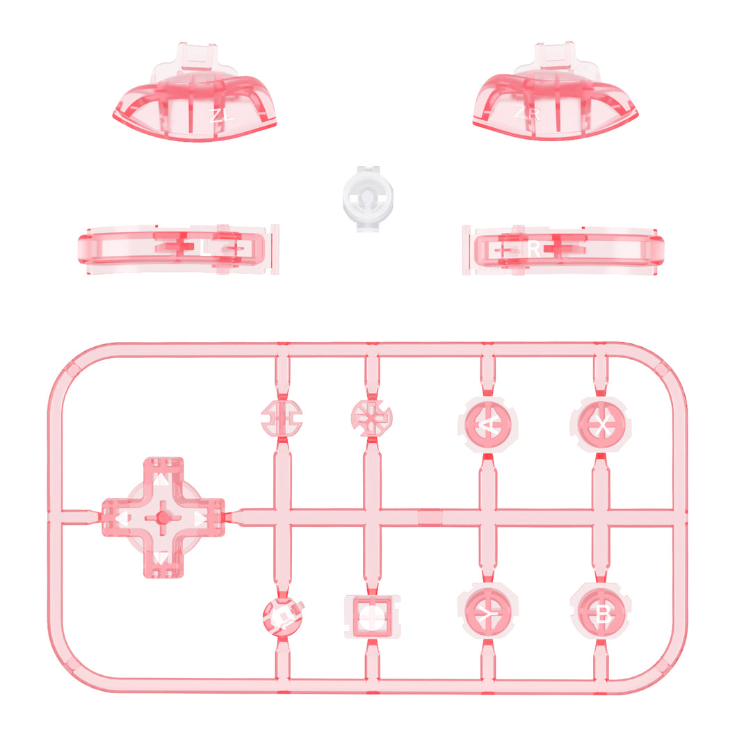 Crystal Clear Cherry Pink 14in1 Button Kits For NS Lite - HL540WS