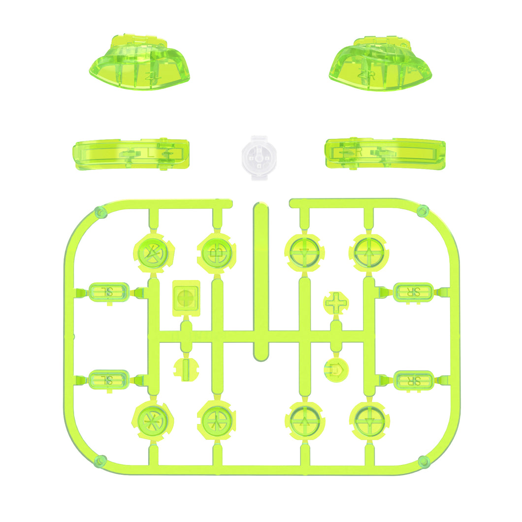 Crystal Clear Lime Green 21in1 Button Kits For NS Switch Joycon & OLED Joycon - AJ250WS