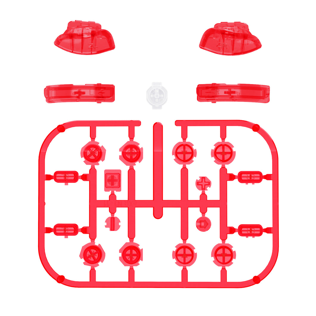 Crystal Clear Red 21in1 Button Kits For NS Switch Joycon & OLED Joycon - AJ242WS