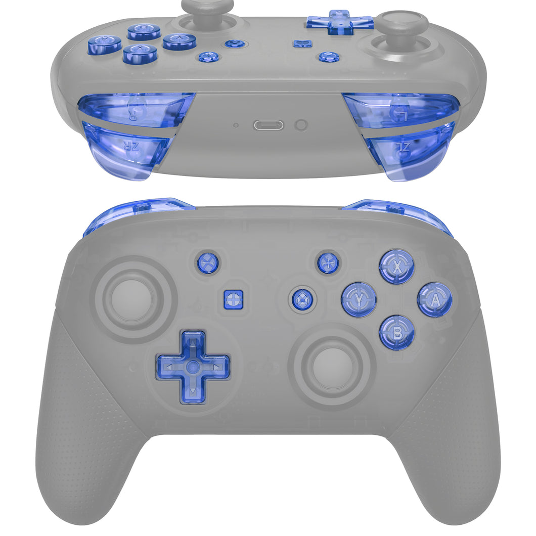 Crystal Clear Light Blue 13in1 Button Kits For NS Pro Controller-KRP362WS