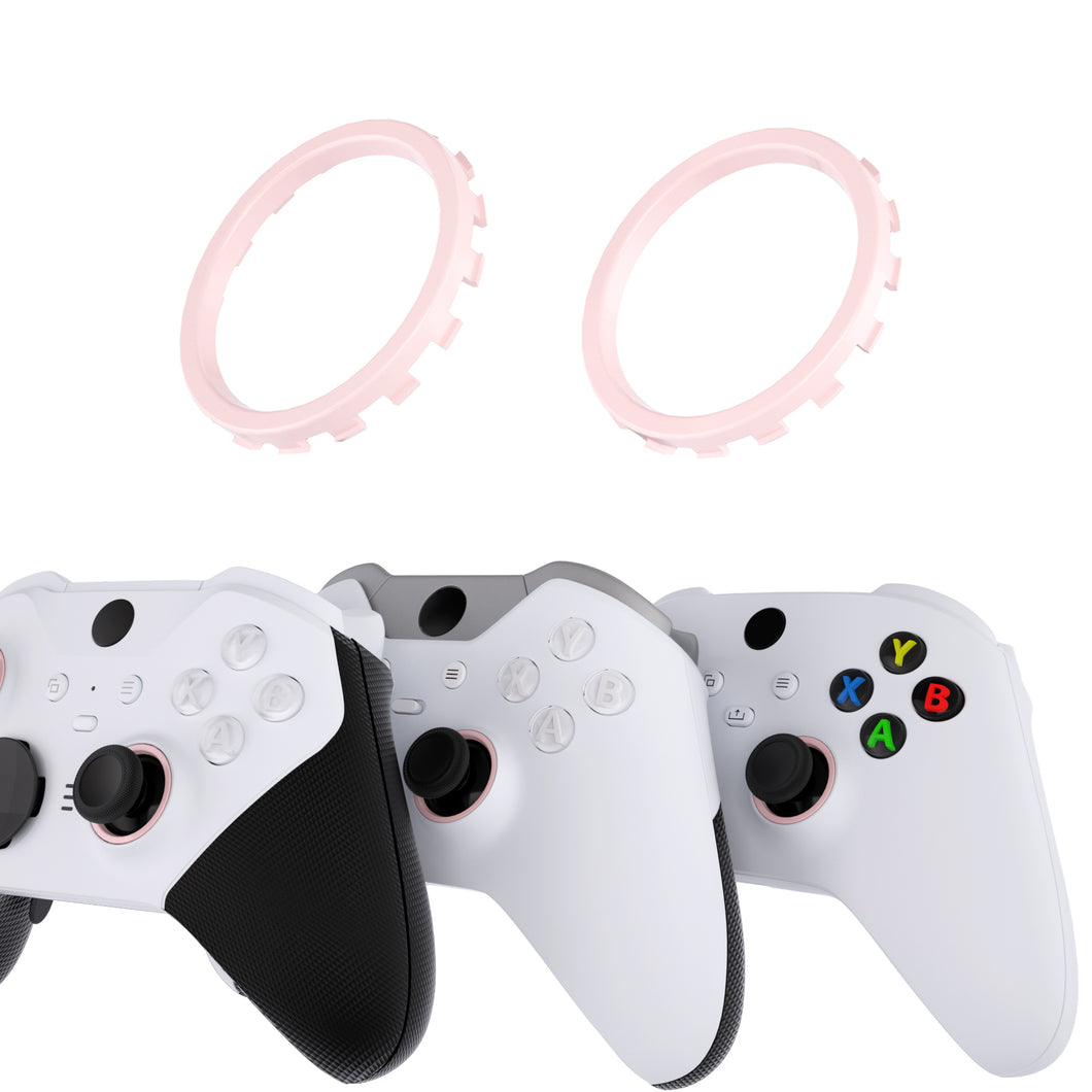 Solid Cherry Blossoms Pink Custom Replacement Accent Rings For Xbox Elite Series 2 Core & Elite Series 2 & Xbox One Elite & eXtremeRate ASR Version Shell For Xbox Series X/S Controller-XOJ1331
