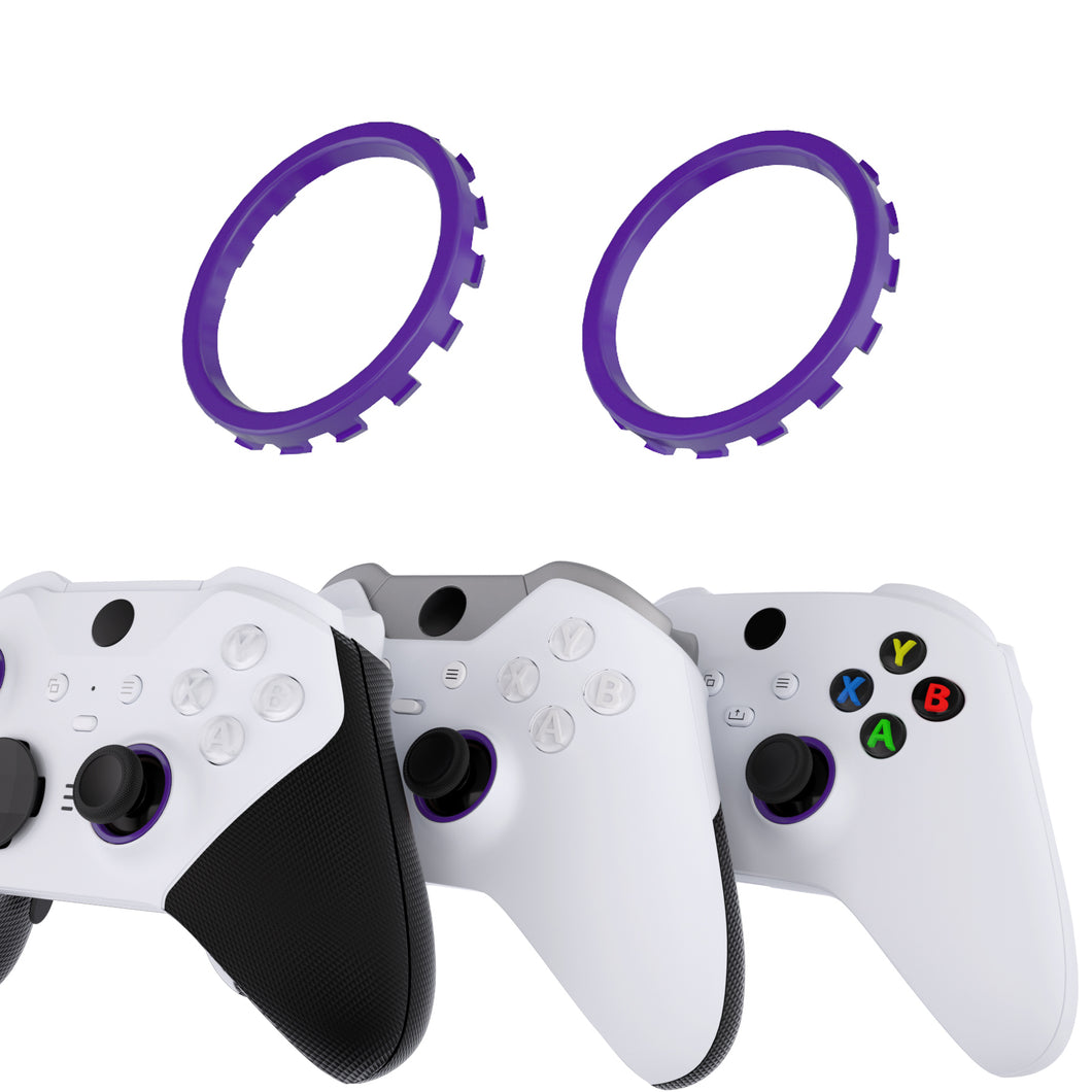 Solid Dark Purple Custom Replacement Accent Rings For Xbox Elite Series 2 Core & Elite Series 2 & Xbox One Elite & eXtremeRate ASR Version Shell For Xbox Series X/S Controller-XOJ1322