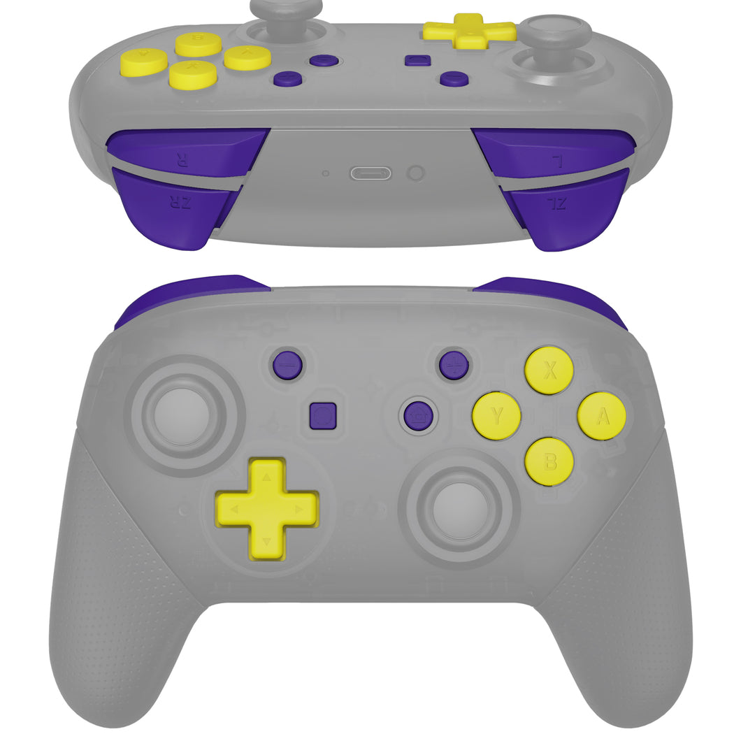 Matte UV Dark Purple & Sunflower Yellow 13in1 Button Kits For NS Pro Controller-KRP356WS