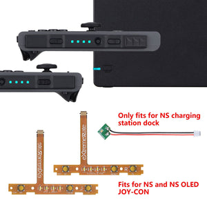 Firefly LED Tuning Kit for Nintendo Switch Joycons Dock NS Joycon SL SR Buttons Ribbon Flex Cable Indicate Power LED - Ice Blue(Joycons Dock NOT Included)-NSLED010 - Extremerate Wholesale