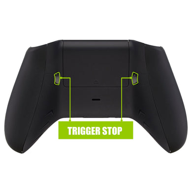 Flash Shot Trigger Stop Bottom Shell Kit for Xbox One S & One X Controller, Redesigned Back Shell & Soft Touch Black Handle Grips & Dual Trigger Locks for Xbox One S X Controller Model 1708-X1GZ006 - Extremerate Wholesale