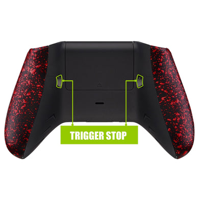 Flash Shot Trigger Stop Bottom Shell Kit for Xbox One S & One X Controller, Redesigned Shell & Rubberized Red Handle Grips & Dual Trigger Locks for Xbox One S X Controller Model 1708-X1GZ005 - Extremerate Wholesale