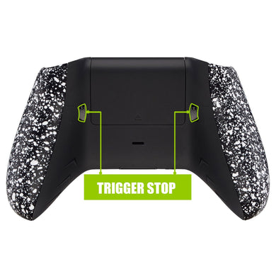 Flash Shot Trigger Stop Bottom Shell Kit for Xbox One S & One X Controller, Redesigned Shell & Rubberized White Handle Grips & Dual Trigger Locks for Xbox One S X Controller Model 1708-X1GZ004 - Extremerate Wholesale