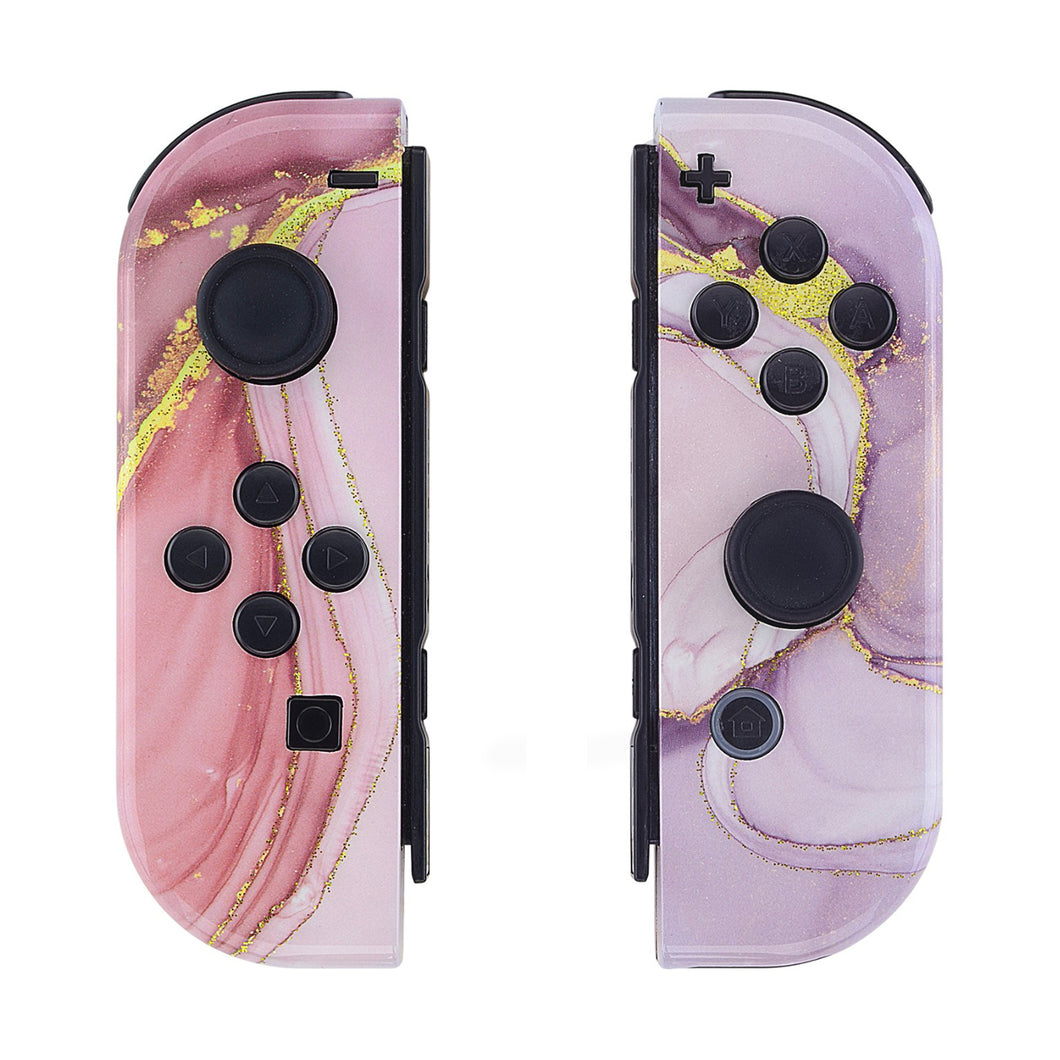 Glossy Pink Gold Marble Shells For NS Switch Joycon & OLED Joycon-CT112WS