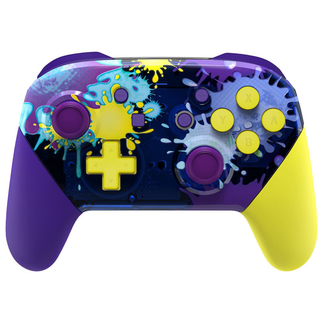 Splattering Paint Style Full Shells And Handle Grips For NS Pro Controller-FRT104WS