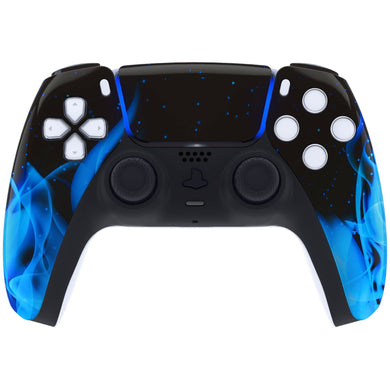 Glossy Blue Flame Front Shell With Touchpad Compatible With PS5 Controller BDM-010 & BDM-020 & BDM-030 & BDM-040 - ZPFT1005G3WS - Extremerate Wholesale