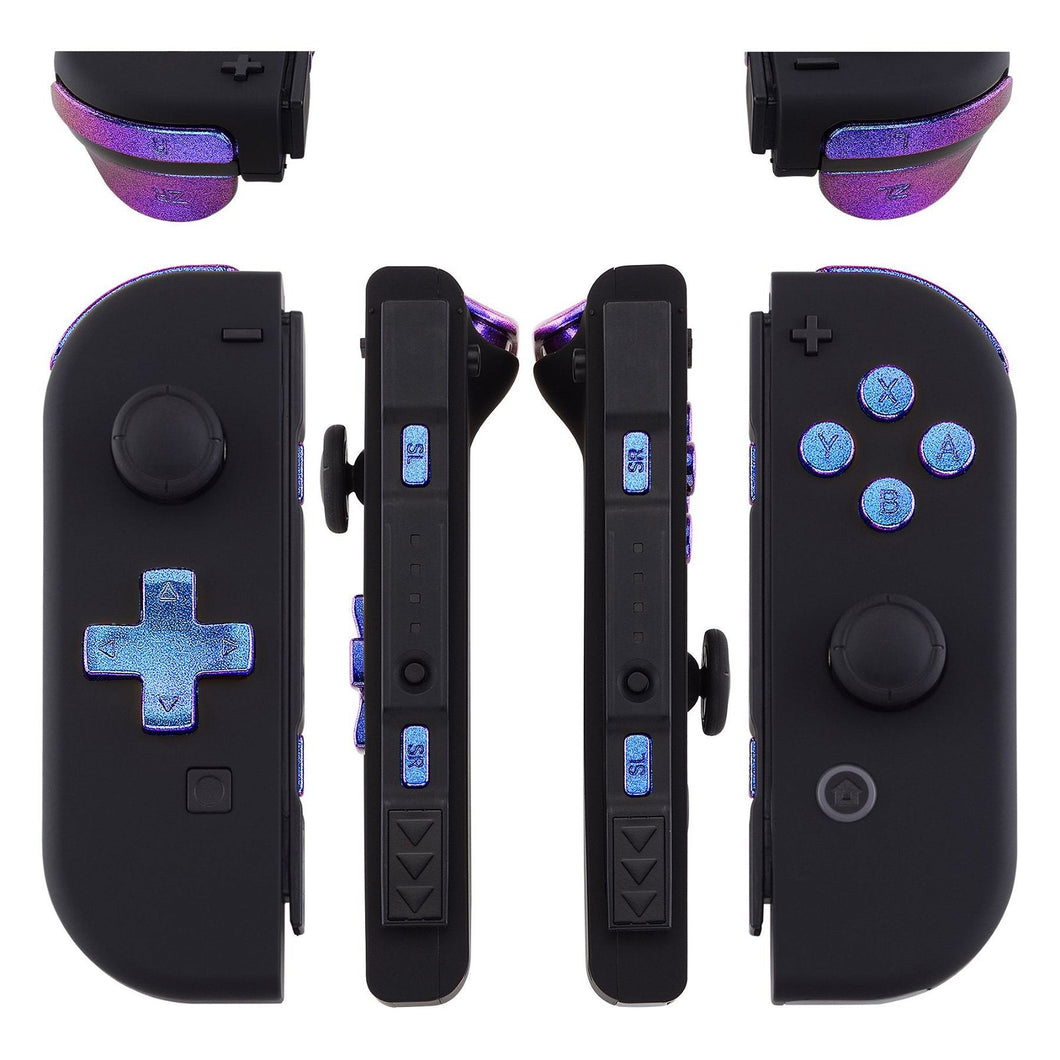 Glossy Chameleon Blue Purple 22in1 Button Kits For NS Switch Joycon & OLED Joycon Dpad Controller-BZP301WS - Extremerate Wholesale