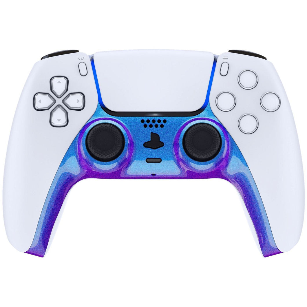 Glossy Chameleon Blue Purple Decorative Trim Shell With Accent Rings Compatible With PS5 Controller-GPFP3001WS - Extremerate Wholesale