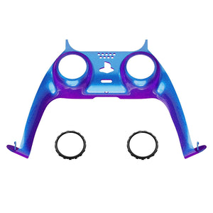 Glossy Chameleon Blue Purple Decorative Trim Shell With Accent Rings Compatible With PS5 Controller-GPFP3001WS - Extremerate Wholesale