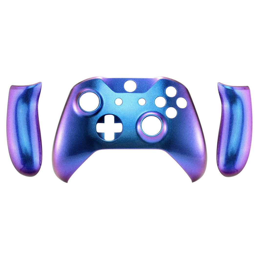 Glossy Chameleon Blue Purple Front Shell With Side Rails Panel For Xbox One S Controller-ZSXOFP01WS - Extremerate Wholesale