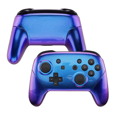 Glossy Chameleon Blue Purple Full Shells And Handle Grips For NS Pro Controller-FRP301WS - Extremerate Wholesale