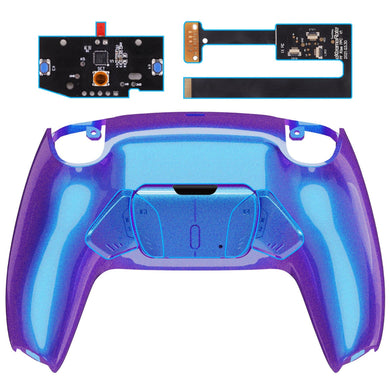 Glossy Chameleon Blue Purple Remappable Rise4 Remap Kit With Upgrade Board + Redesigned Back Shell + 4 Back Buttons Compatible With PS5 Controller BDM-010 & BDM-020 - YPFP3008 - Extremerate Wholesale