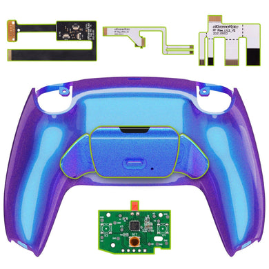 Glossy Chameleon Blue Purple Rise 2.0 Remap Kit With Upgrade Board + Redesigned Back Shell + Back Buttons Compatible With PS5 Controller BDM-010 & BDM-020 - XPFP3001G2 - Extremerate Wholesale
